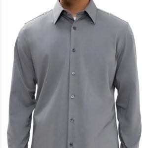 THEORY SYLVAIN BARLETT LONG SLEEVE GREY SHIRT NWT
